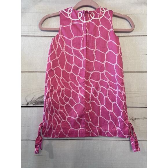 Lilly Pulitzer Girls Shift Dress Sz 6 Pink Nautical Ropes - Picture 5 of 5